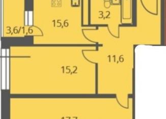 2-ком. квартира на продажу, 60.1 м2, Люберцы, Хлебозаводская улица, 6с1, ЖК Карамельный
