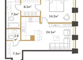 1-ком. квартира на продажу, 62 м2, Санкт-Петербург, метро Площадь Мужества, аллея Академика Лихачёва, 7