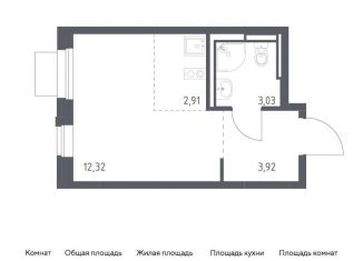 Продам квартиру студию, 22.2 м2, село Ям, жилой комплекс Прибрежный Парк, 10.2