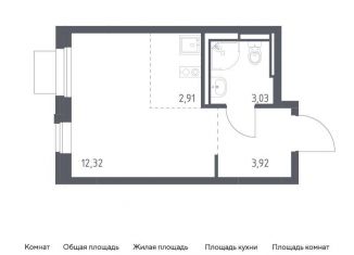 Продается квартира студия, 22.2 м2, село Ям, жилой комплекс Прибрежный Парк, 7.2