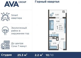 Продам квартиру студию, 25.3 м2, село Раздольное