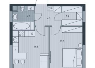 Продается однокомнатная квартира, 39.5 м2, Москва, Обручевский район