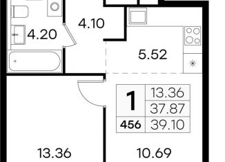 Продается однокомнатная квартира, 39.1 м2, Нижний Новгород, метро Московская