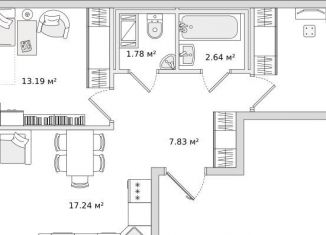 Продается 2-ком. квартира, 55.9 м2, Мурино, улица Шоссе в Лаврики, 64к2, ЖК Северный