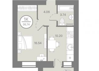 Продается 1-комнатная квартира, 36.7 м2, Тюмень, улица Тимофея Кармацкого, 7к1, ЖК Ария