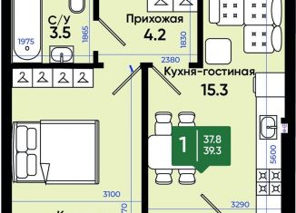 Продаю 1-ком. квартиру, 39.5 м2, Ростовская область, улица Олимпийское Кольцо, 36к7