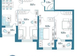 Продам 3-комнатную квартиру, 120 м2, Ростов-на-Дону, Нижегородская улица, 31/3, ЖК Тихий Дон
