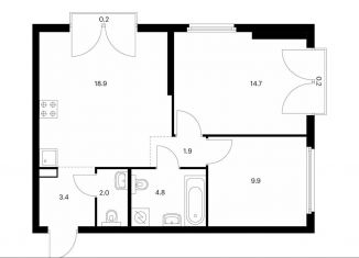 Продается 2-ком. квартира, 56 м2, Москва, жилой комплекс Барклая 6, к7, станция Фили