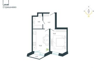 Продам 1-ком. квартиру, 39.4 м2, Москва, ЖК Левел Стрешнево