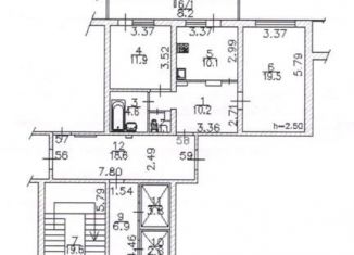 Двухкомнатная квартира на продажу, 57.4 м2, Краснодар, улица Красных Партизан, 4/4, микрорайон Микрохирургии глаза
