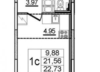 Продам квартиру студию, 22.7 м2, Санкт-Петербург, Гудиловская улица, 6к1, ЖК Живи в Рыбацком