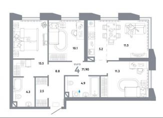 Продается 4-ком. квартира, 61.3 м2, Москва, Озёрная улица, 42с7, метро Озёрная