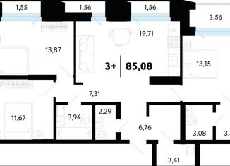 Продаю трехкомнатную квартиру, 89.6 м2, Тюмень