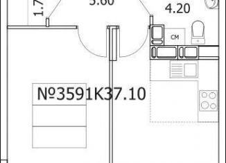 Продам однокомнатную квартиру, 37.1 м2, Люберцы, Солнечная улица, 2, ЖК Облака 2.0