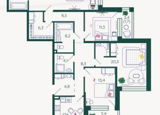 Продажа 4-комнатной квартиры, 131.6 м2, Москва, 1-я очередь, к12, метро Нагатинская