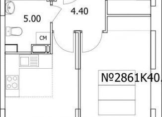 Однокомнатная квартира на продажу, 40.8 м2, Люберцы, Солнечная улица, 2, ЖК Облака 2.0