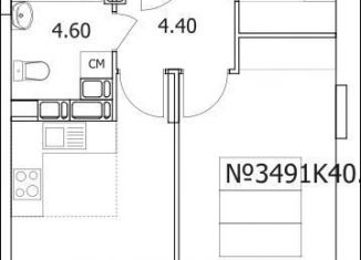 1-ком. квартира на продажу, 40.5 м2, Люберцы, Солнечная улица, 2, ЖК Облака 2.0