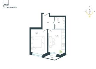 Продается однокомнатная квартира, 38.6 м2, Москва, ЖК Левел Стрешнево