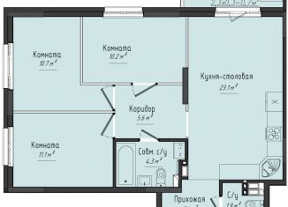 Продам 3-ком. квартиру, 70.5 м2, село Первомайский, улица Строителя Николая Шишкина, 6/2