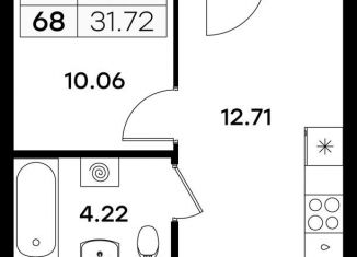 Продается 1-комнатная квартира, 31.7 м2, Казань, Кировский район