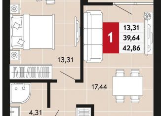 Однокомнатная квартира на продажу, 42.9 м2, Верхняя Пышма