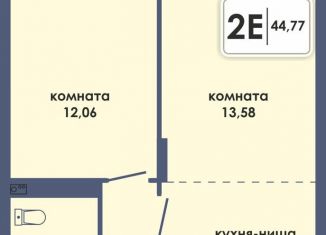 Двухкомнатная квартира на продажу, 44.8 м2, Пермь