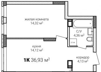 Продам однокомнатную квартиру, 36.9 м2, Нижний Новгород, Советский район