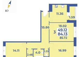 Продажа трехкомнатной квартиры, 85.7 м2, поселение Первомайское, жилой комплекс Эдельвейс, к6, ЖК Эдельвейс