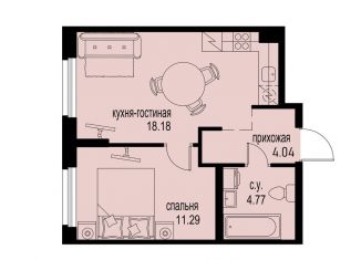 1-ком. квартира на продажу, 38.3 м2, Мурино