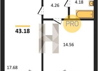 Продаю однокомнатную квартиру, 43.2 м2, Воронеж, ЖК Современник, улица 9 Января, 68Ж