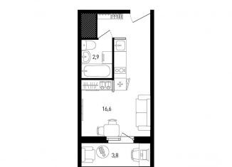 Продам квартиру студию, 20.7 м2, Ростов-на-Дону, ЖК Пятый Элемент, улица Ерёменко, 110с2