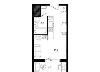 Продается квартира студия, 22.7 м2, Ростов-на-Дону, ЖК Пятый Элемент, улица Ерёменко, 110с2