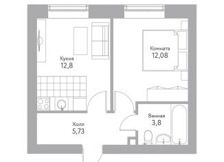 Однокомнатная квартира на продажу, 34.4 м2, Воскресенск, улица Ломоносова, 113
