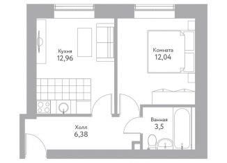 Продам 1-комнатную квартиру, 34.3 м2, Воскресенск, улица Ломоносова, 113