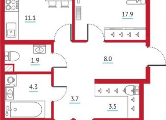 Продам 3-ком. квартиру, 76 м2, Ростов-на-Дону, жилой комплекс Западная Резиденция, лит9, ЖК Западная Резиденция