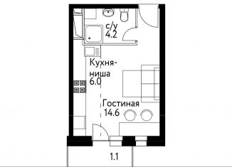 Квартира на продажу студия, 25.8 м2, Москва, район Лефортово, бульвар Сенкевича