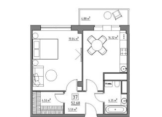 Продажа 2-ком. квартиры, 52.7 м2, Видное