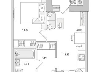 Продается однокомнатная квартира, 38.4 м2, Мурино, улица Шоссе в Лаврики, 64к3, ЖК Северный