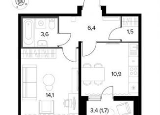 Продажа 1-комнатной квартиры, 38.2 м2, поселок Битца, Южный бульвар, 12