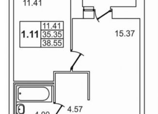 1-ком. квартира на продажу, 35 м2, Мурино, улица Шоссе в Лаврики, 68к1, ЖК Северный
