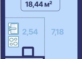 Квартира на продажу студия, 18.4 м2, Екатеринбург, проспект Космонавтов, 9, Железнодорожный район