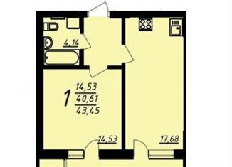 Продам 1-ком. квартиру, 43 м2, Воронеж, улица 9 Января, 68Л, ЖК Современник