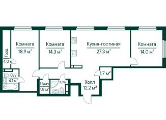 Продаю 3-ком. квартиру, 101.3 м2, Самара, метро Российская