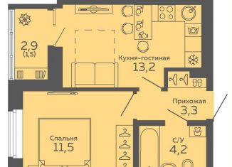 Продаю 1-комнатную квартиру, 33.7 м2, Екатеринбург, метро Ботаническая