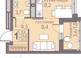 Продаю квартиру студию, 26.6 м2, Пермь, ЖК Погода