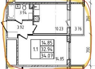 Продажа 1-комнатной квартиры, 34.1 м2, Санкт-Петербург, ЖК Солнечный Город. Резиденции