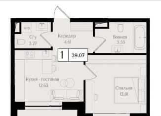 Продам 1-ком. квартиру, 39.1 м2, Москва, метро Семеновская