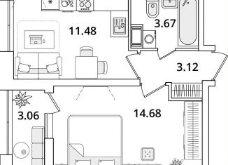 Продажа 1-ком. квартиры, 34.5 м2, Санкт-Петербург, метро Лесная