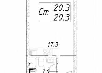 Продам квартиру студию, 20.3 м2, Звенигород, 3-й микрорайон, к6