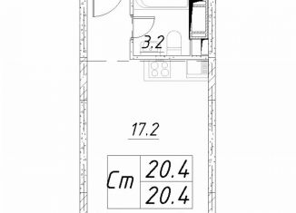 Продам квартиру студию, 20.4 м2, Звенигород, 3-й микрорайон, к6